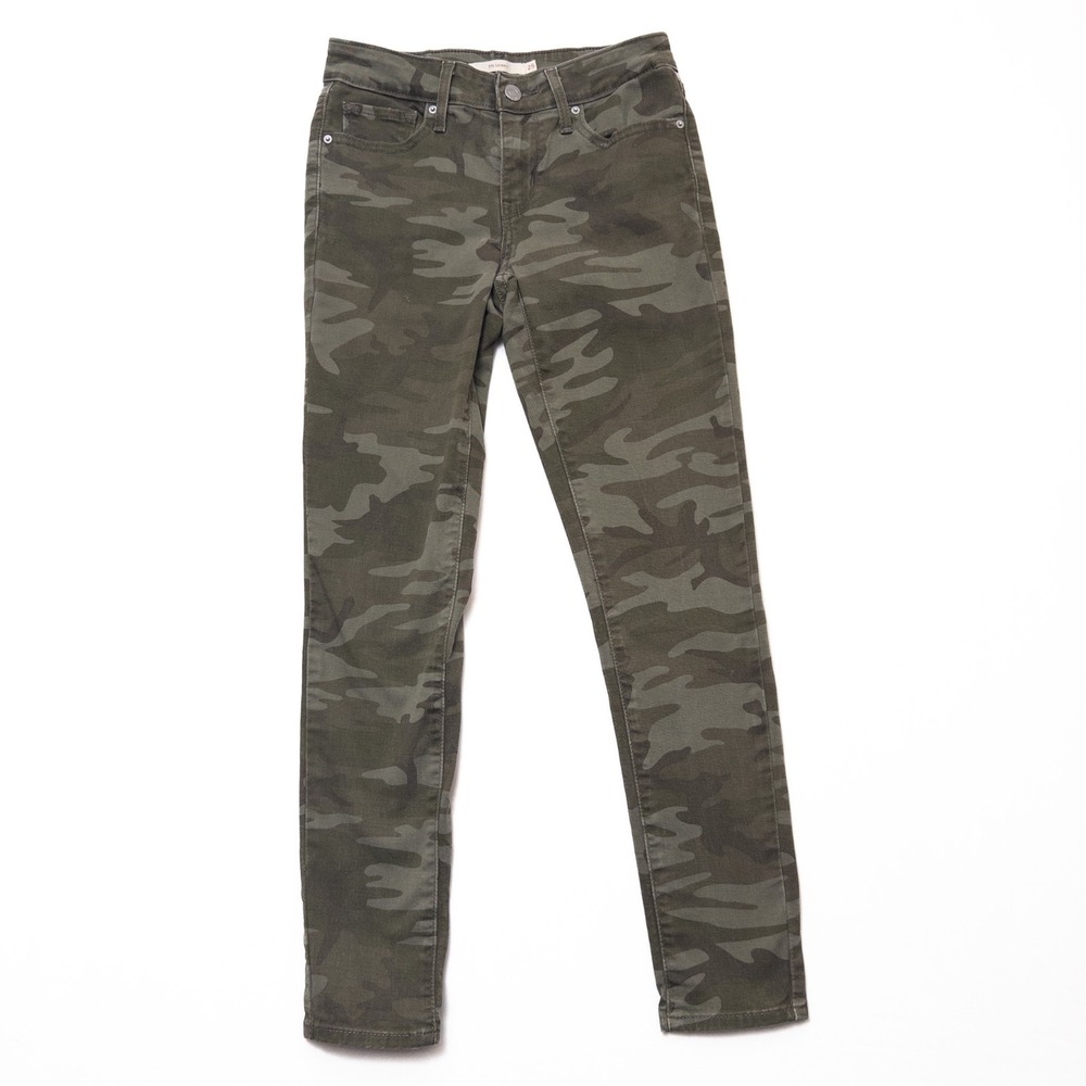 Levi's 711 Skinny Jeans Women's 25 Camo‎ Green Stretch Mid Rise
